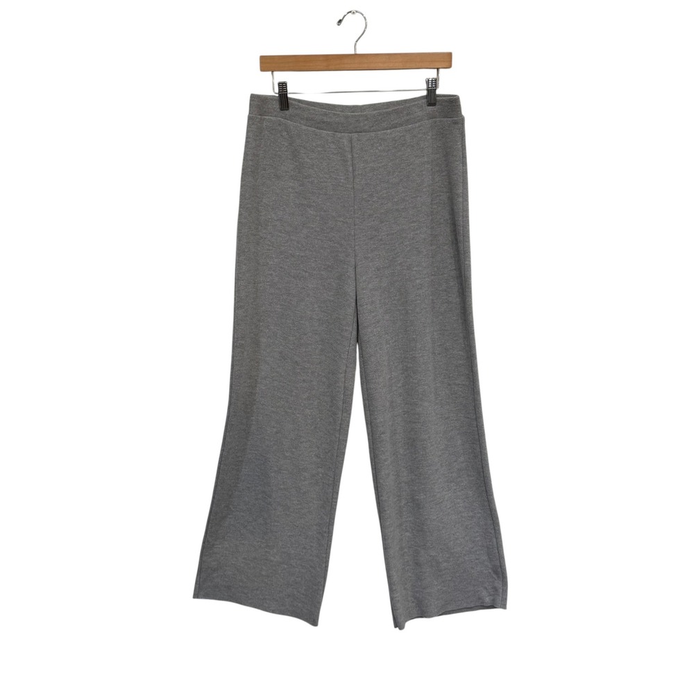 Zara Gray Jersey Knit Wide Leg Lounge Pants, L